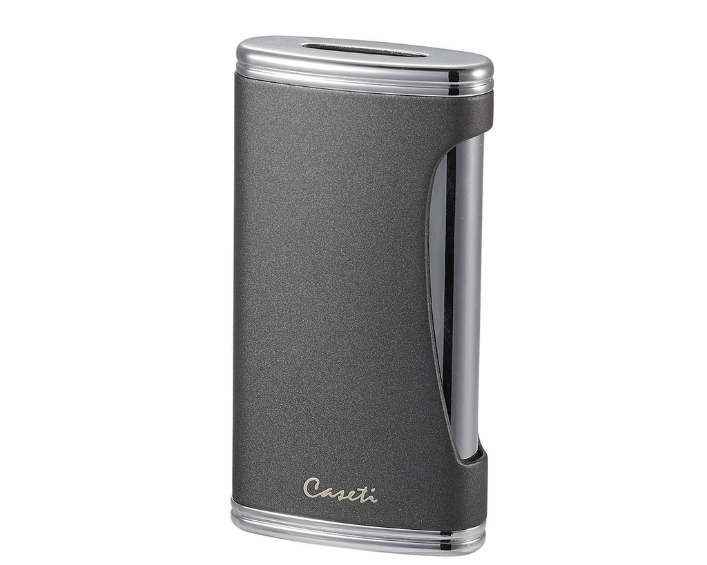 Lighter - Caseti Paris Wide Flat Flame+ Puncher Chrome/Matte Grey