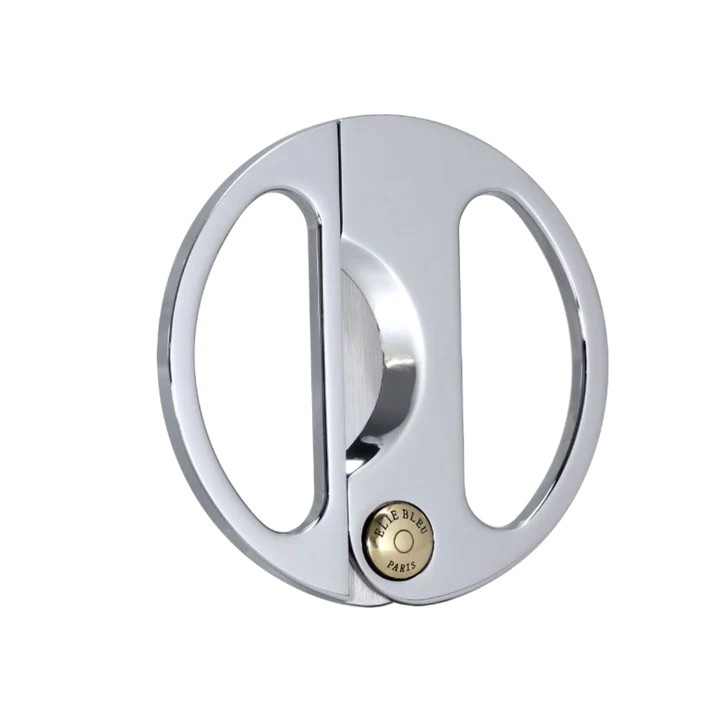 Cigar Cutter - Elie Bleu Round Polished Handles Gold Button