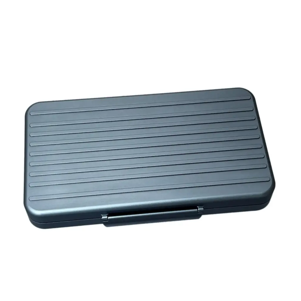 Humidor - Vb Travel Aluminium Stripes Gunmetal - 5 Cigars