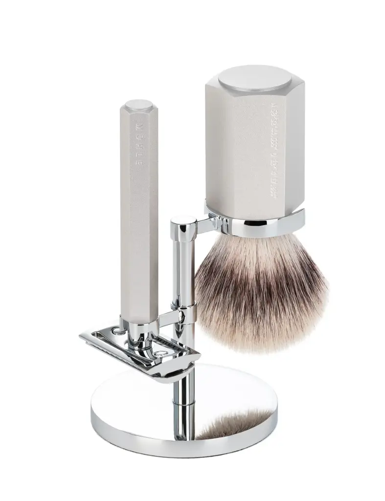 Shaving Accessories - Mühle Hexagon Set Of 3 Safety Razor, Brush & Holder 