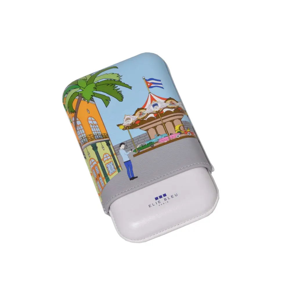 Cigar Case - Elie Bleu Casa Cubana Carousel - 2 Cigars