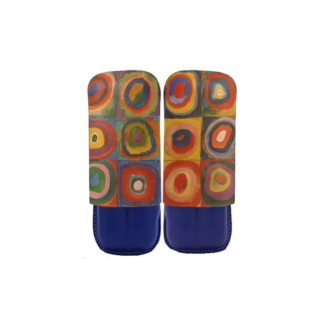 Cigar Case - Recife 25 - 130 Cercles De Kandinsky Blue Sea - 2 Cigars   