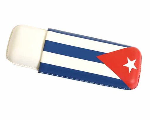 [16247] Cigar Case - Cuban Flag R64 - 2 Cigars