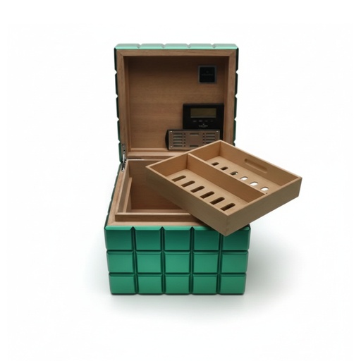 [17870] Humidor - Colibri Heritage Cube Green - 60-80 Cigars