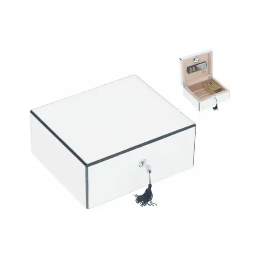 [9335] Humidor - Lubinski High Polish White - 50 Cigars